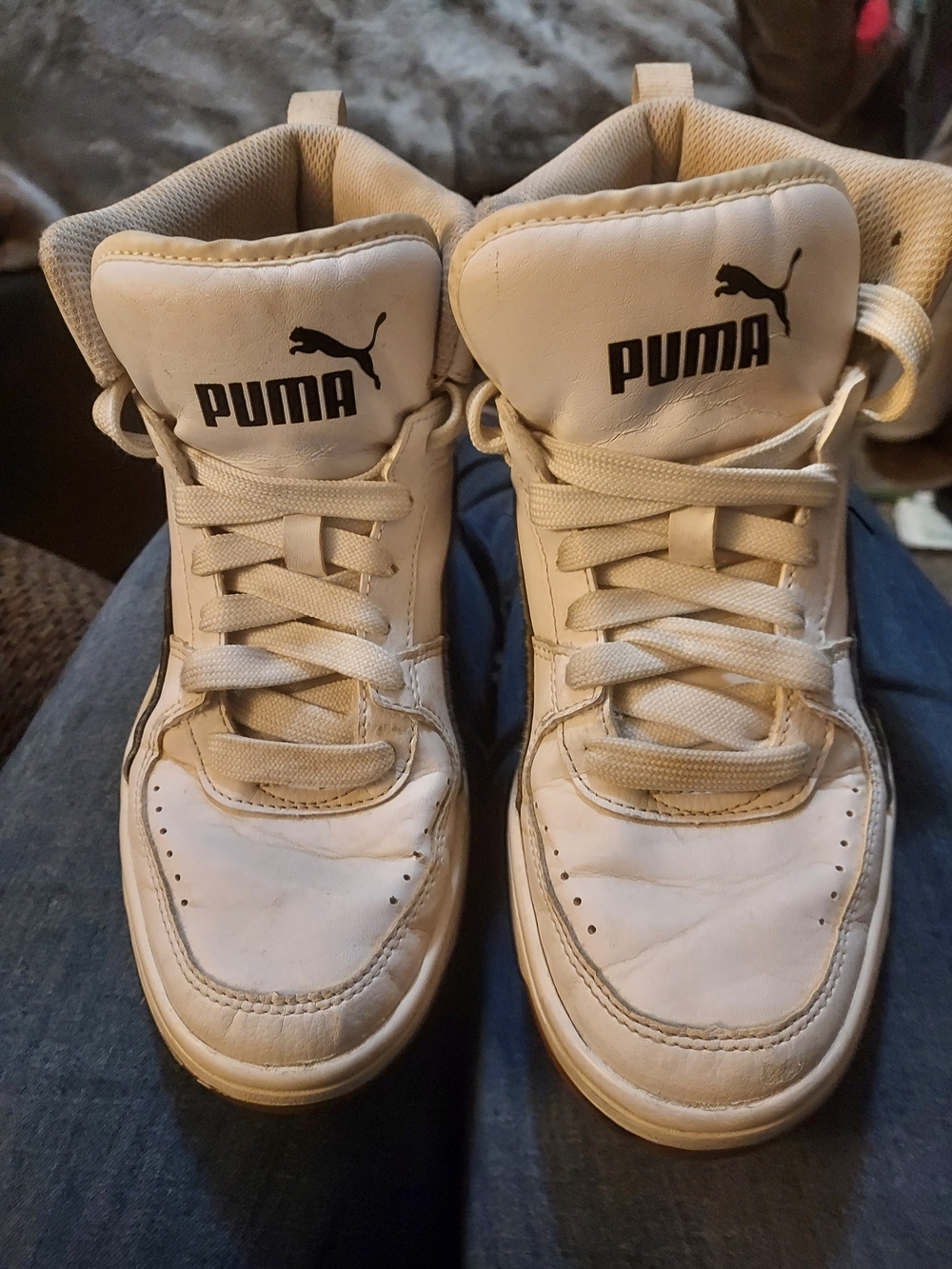PUMA Kids' White High-Top Sneakers